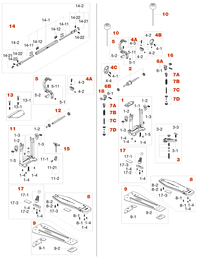 ドラムパーツ】HPDS1TW/Dyna-Syncツインペダル / TAMA（タマ）【フット